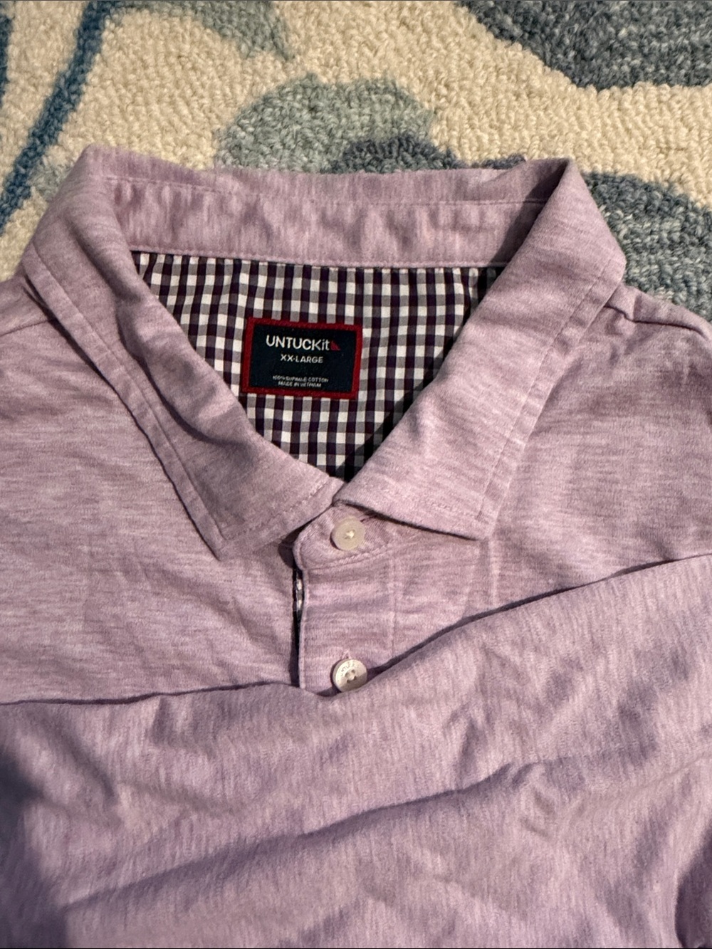 UNTUCKit Men's Lavender Heather Short-Sleeve Button-Down